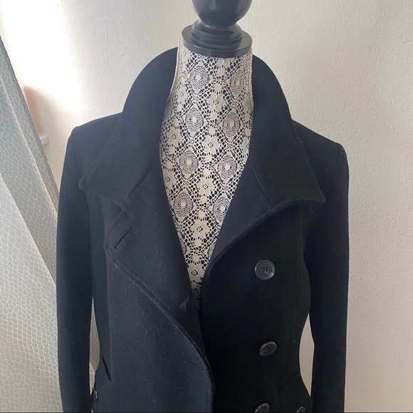 soia & Kyo Wool Black Peacoat Made in Canada - Picture 3 of 9